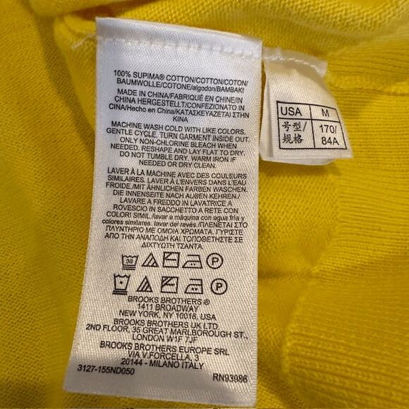 Brooks Brothers Supima Cotton Yellow Sleeveless Sweater Top Crew Neck Medium - Picture 5 of 8